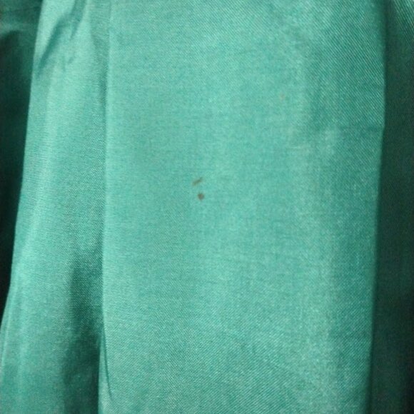 Vintage Maggie Lawrence Long Trench Coat Rain Jacket 20W Shiny Green *FLAWS - Picture 10 of 12